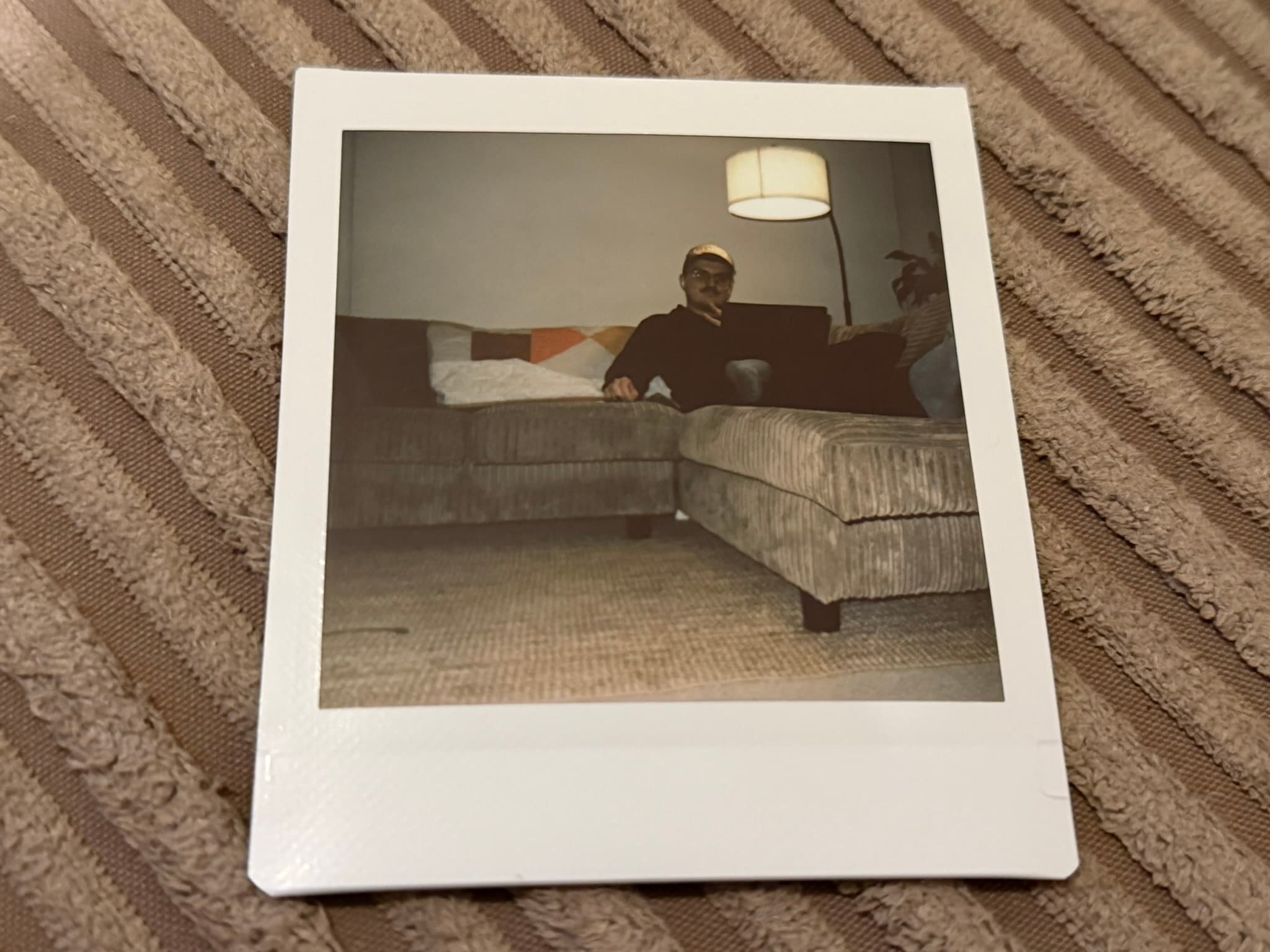 The first polaroid taken with the remote control. Success!